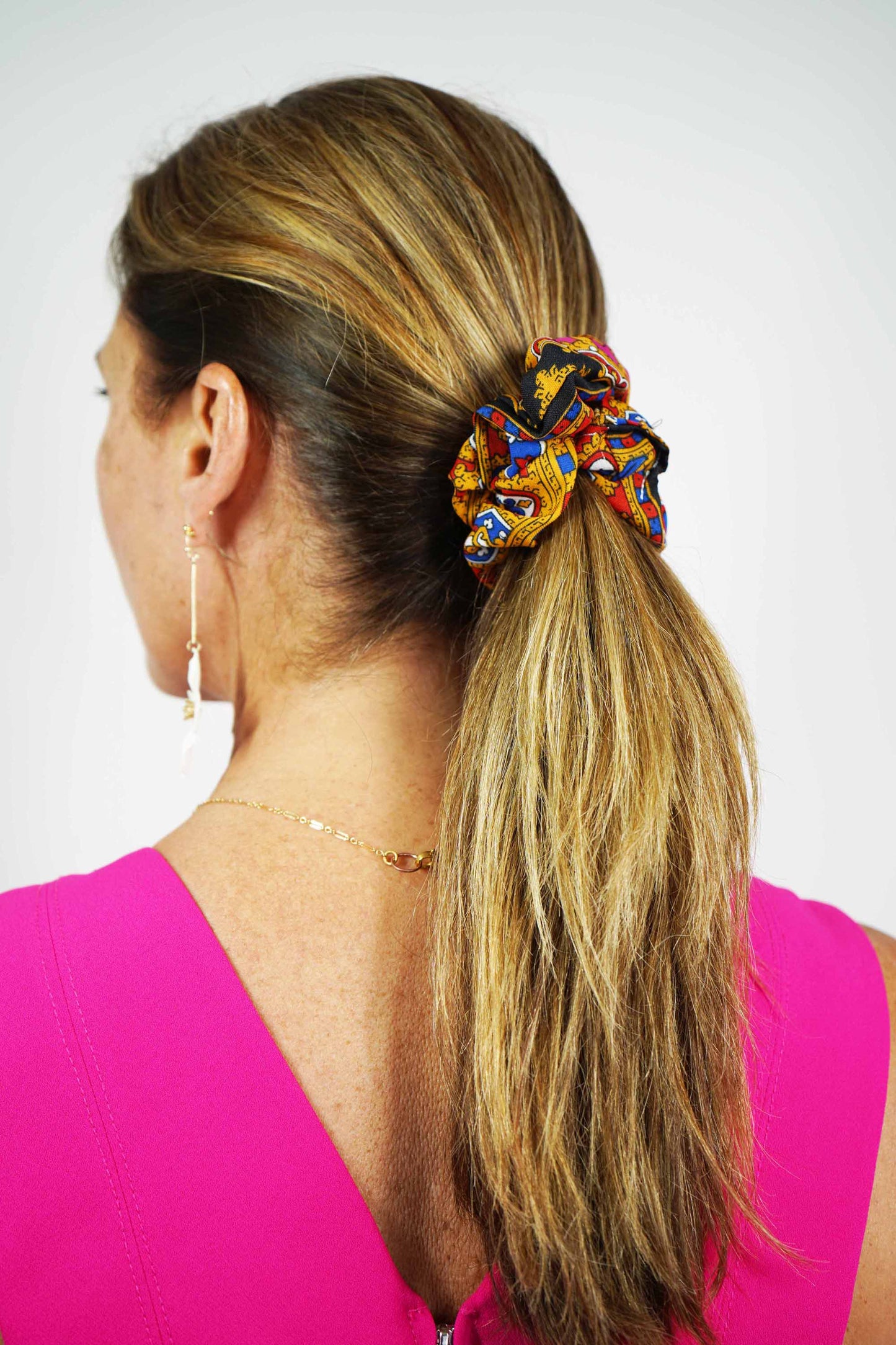 Upcycled Vintage Scarf Scrunchie