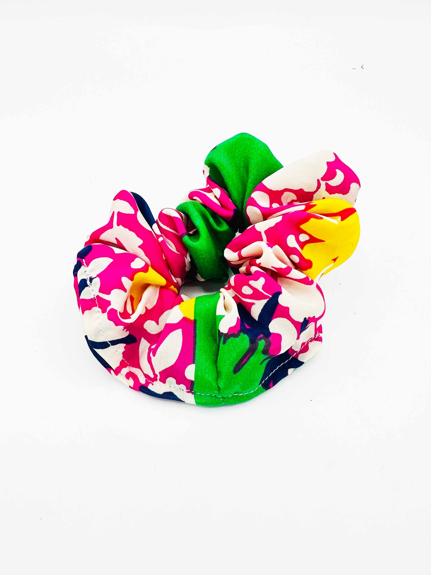 Vintage silk scarf scrunchie