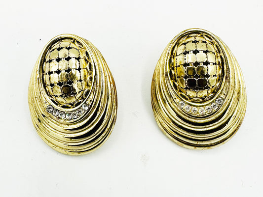 1960s/70s Whiting and Davis Mesh Deco Earrings(Signed)