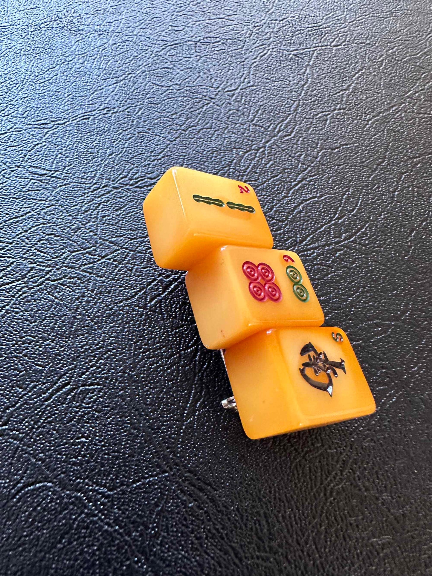 Vintage Mahjong Bakelite Pin