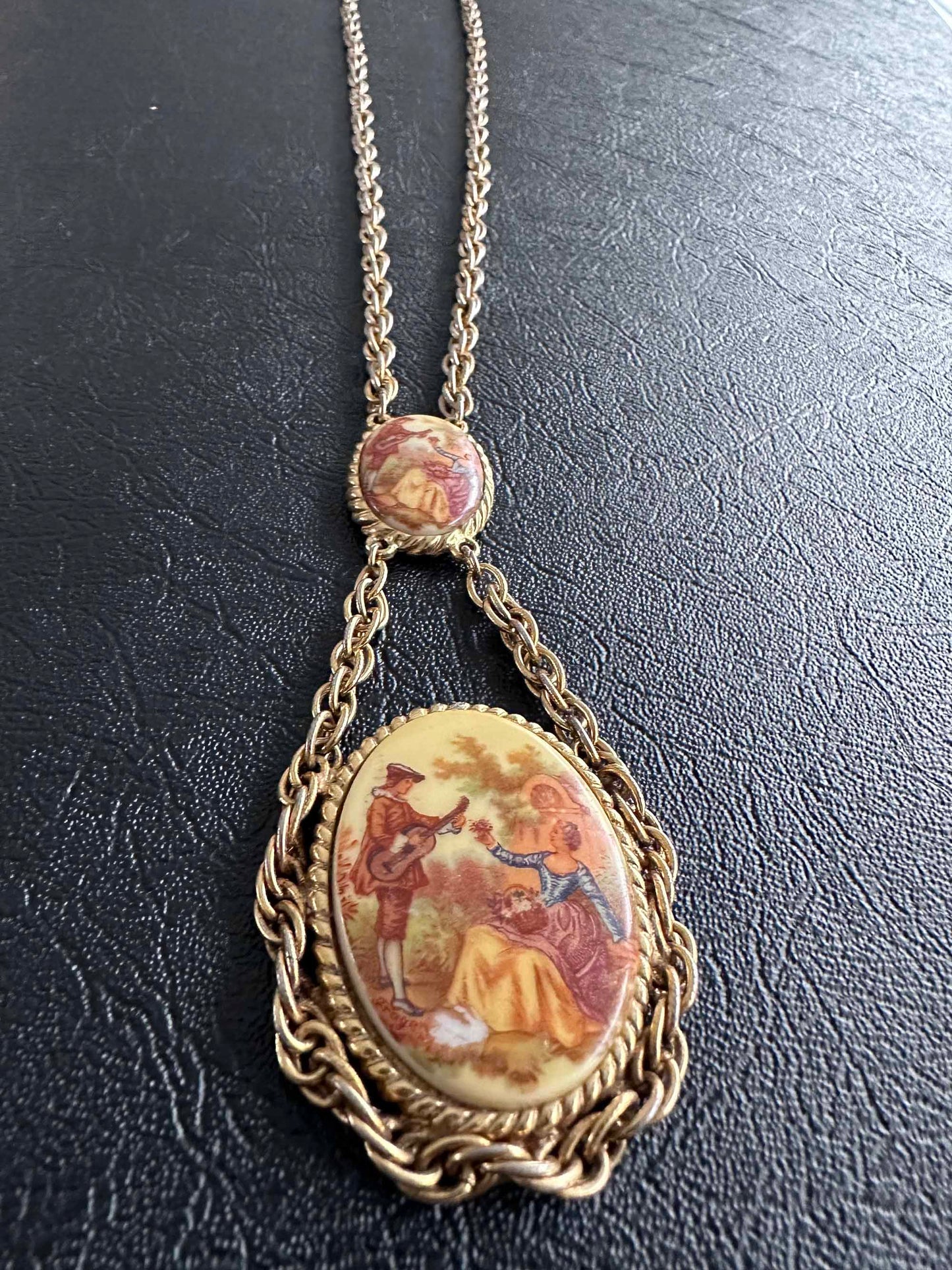 Vintage Double Cameo Necklace