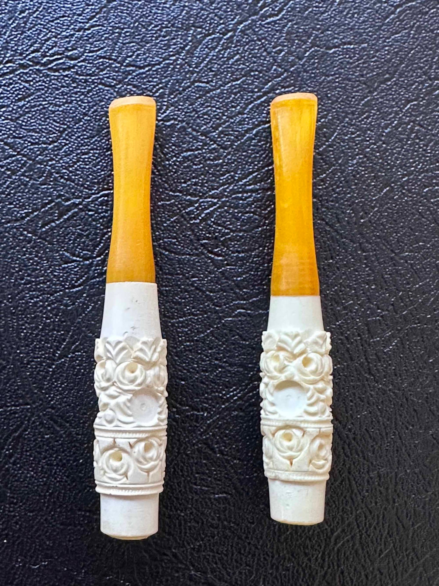 Set of 2 Vintage Bone Cigarette Holders
