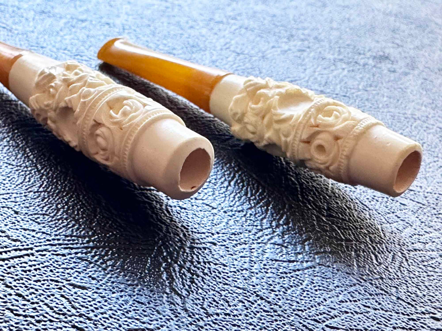 Set of 2 Vintage Bone Cigarette Holders