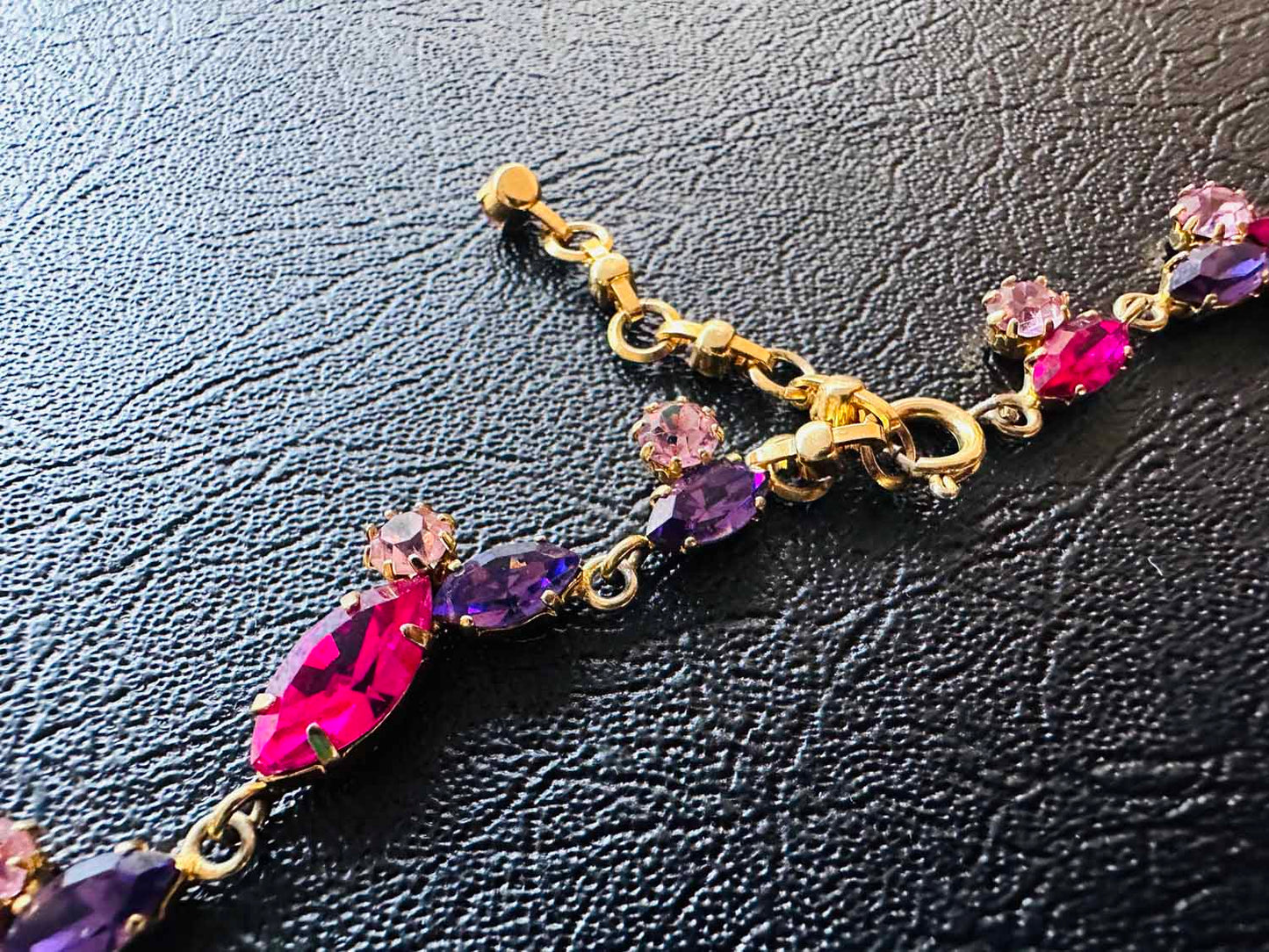 Y2.K Pink and purple Rhinestone Necklace