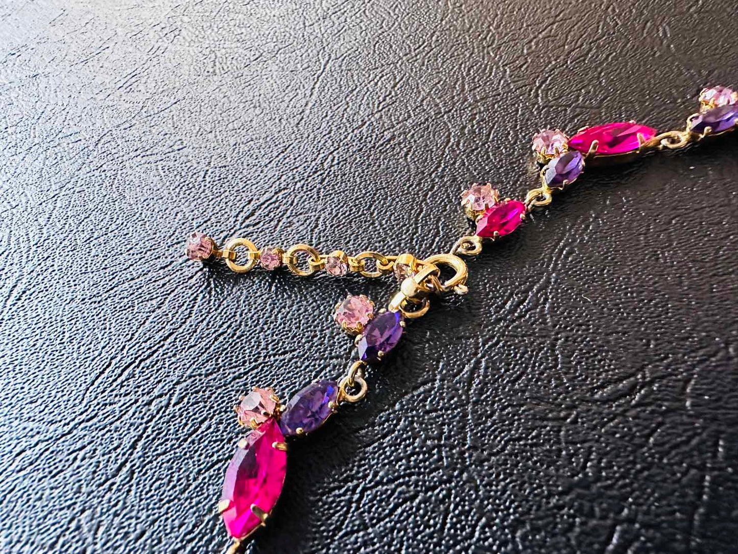 Y2.K Pink and purple Rhinestone Necklace