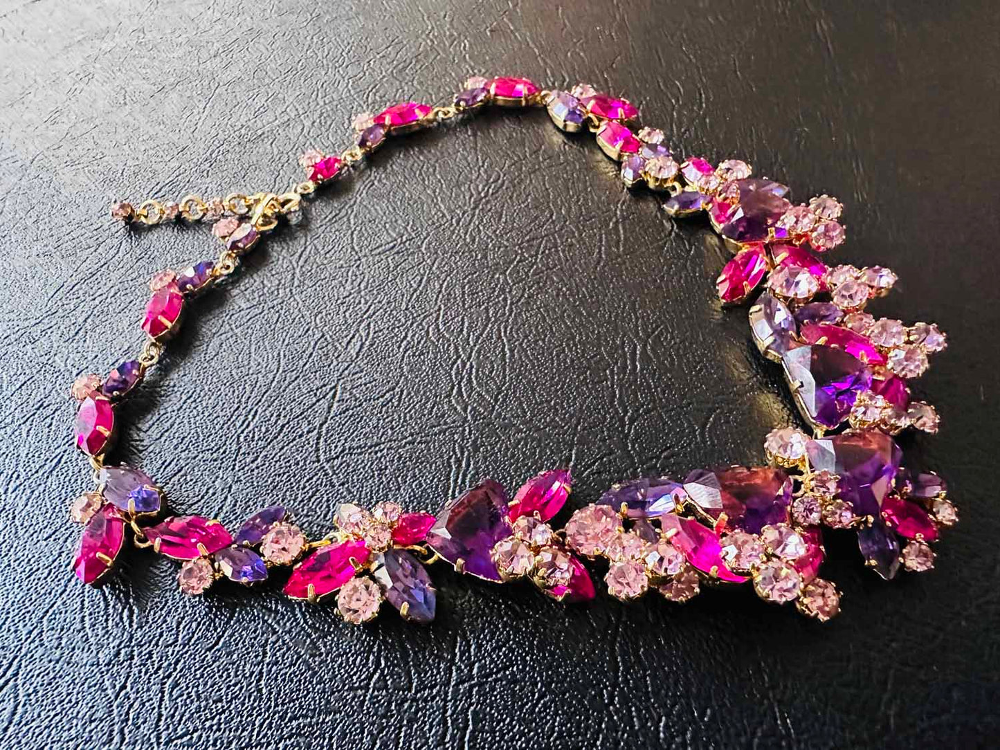 Y2.K Pink and purple Rhinestone Necklace